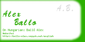 alex ballo business card